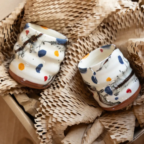 Beakers Gift Set - Blue & Amber Spots / One